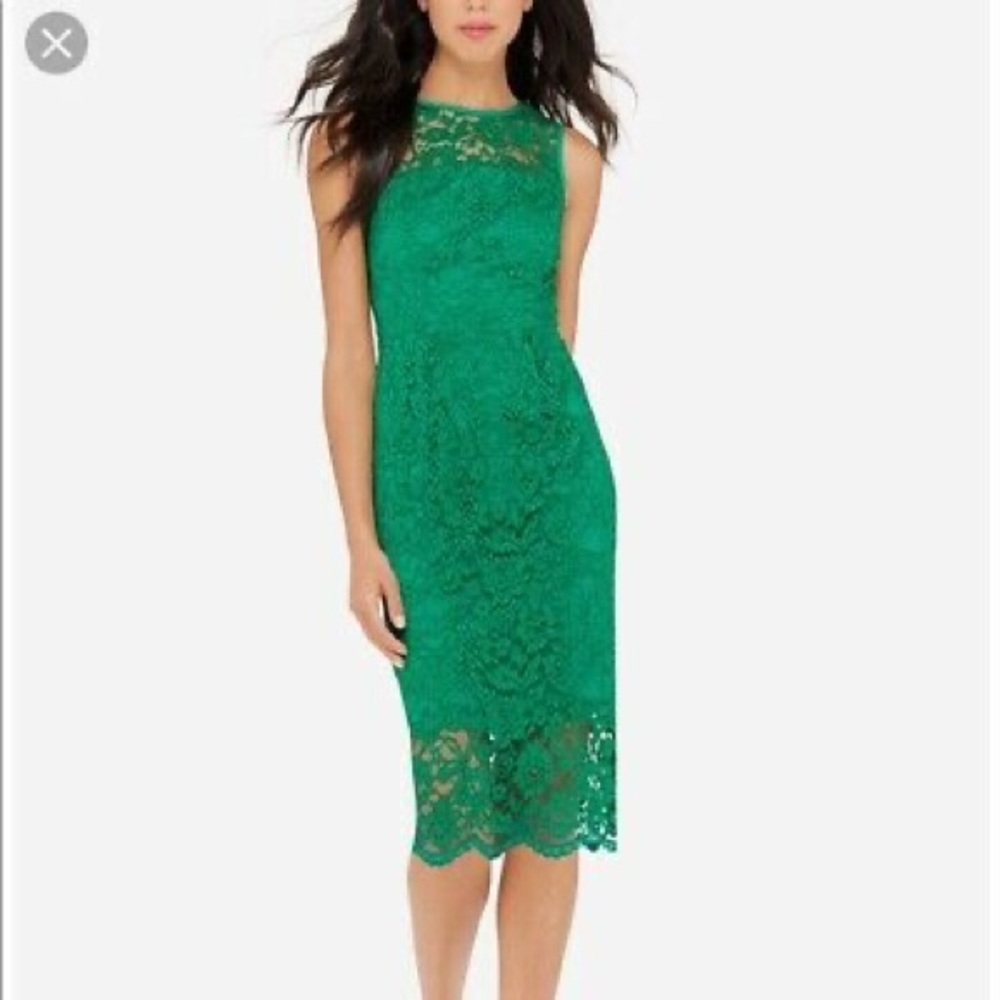 The Limited emerald green lace dress